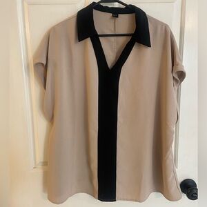 Stylish Tan and Black Blouse